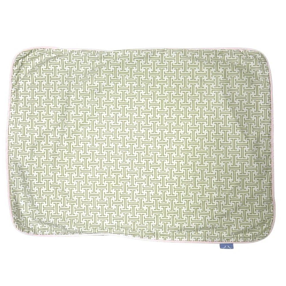 SERENA & LILY Green & White Twin Duvet Cover, Euro Sham & Standard Pillow Cover